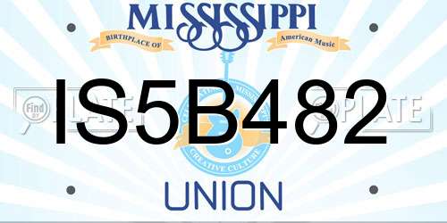 IS5B482 Mississippi License Plate