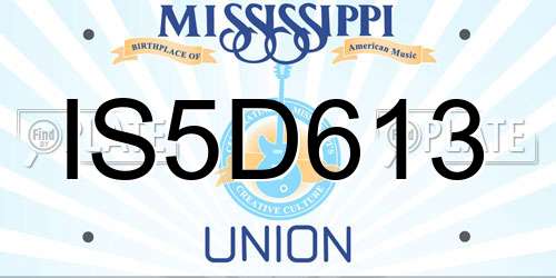 IS5D613 Mississippi License Plate