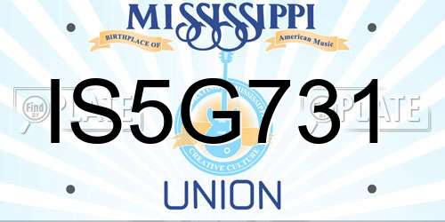 IS5G731 Mississippi License Plate
