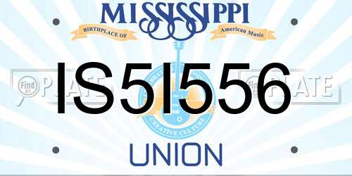 IS5I556 Mississippi License Plate