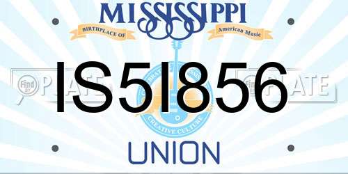 IS5I856 Mississippi License Plate