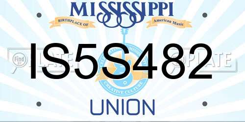 IS5S482 Mississippi License Plate