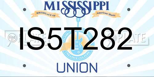 IS5T282 Mississippi License Plate