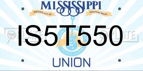 IS5T550 Mississippi License Plate