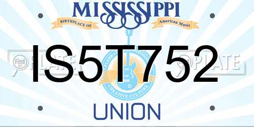 IS5T752 Mississippi License Plate