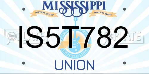 IS5T782 Mississippi License Plate