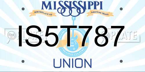 IS5T787 Mississippi License Plate