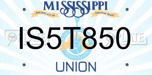 IS5T850 Mississippi License Plate