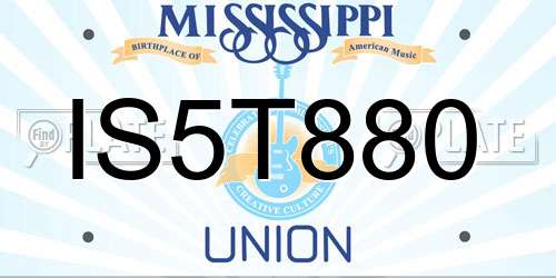 IS5T880 Mississippi License Plate