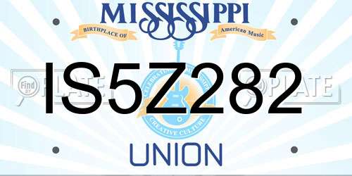 IS5Z282 Mississippi License Plate