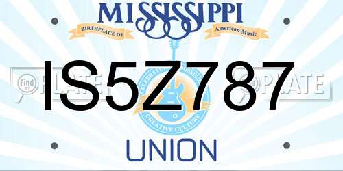 IS5Z787 Mississippi License Plate