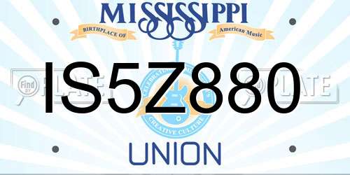 IS5Z880 Mississippi License Plate