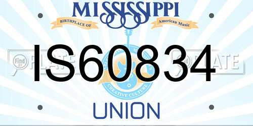 IS60834 Mississippi License Plate