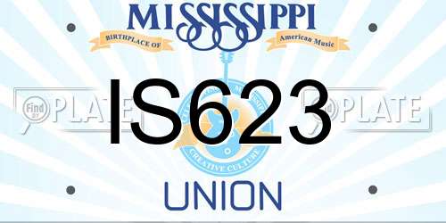 IS623 Mississippi License Plate