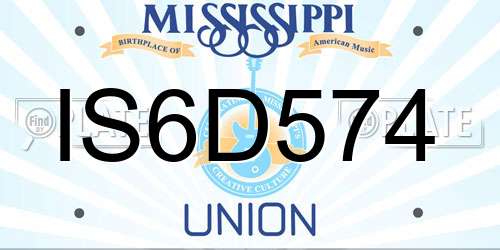 IS6D574 Mississippi License Plate