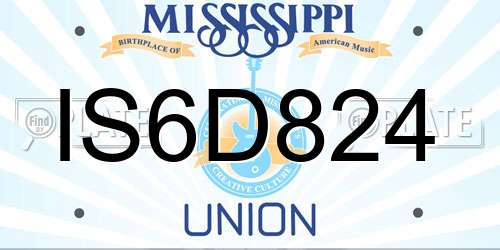IS6D824 Mississippi License Plate