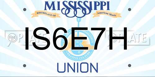 IS6E7H Mississippi License Plate