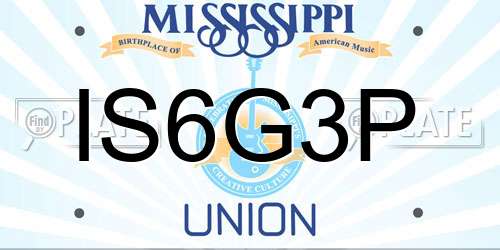 IS6G3P Mississippi License Plate