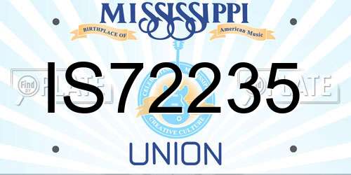IS72235 Mississippi License Plate