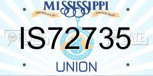 IS72735 Mississippi License Plate