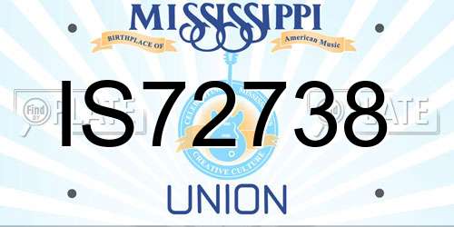 IS72738 Mississippi License Plate