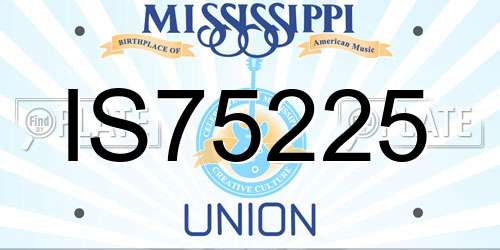 IS75225 Mississippi License Plate