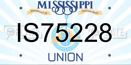 IS75228 Mississippi License Plate