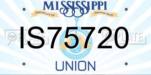 IS75720 Mississippi License Plate