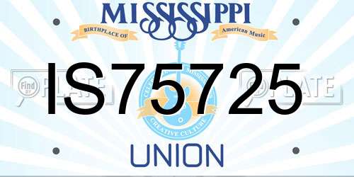 IS75725 Mississippi License Plate