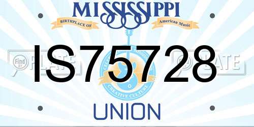 IS75728 Mississippi License Plate