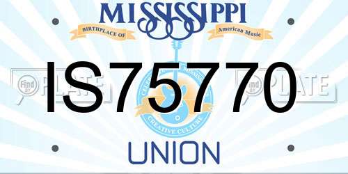 IS75770 Mississippi License Plate