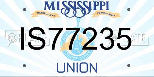 IS77235 Mississippi License Plate