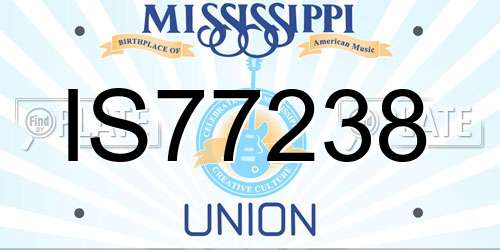 IS77238 Mississippi License Plate