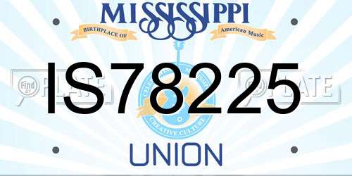IS78225 Mississippi License Plate