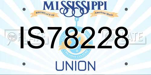 IS78228 Mississippi License Plate