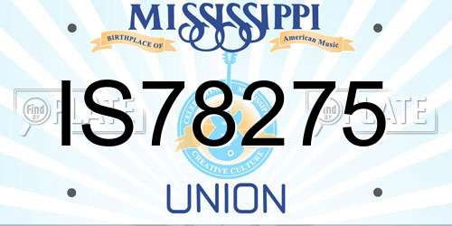 IS78275 Mississippi License Plate