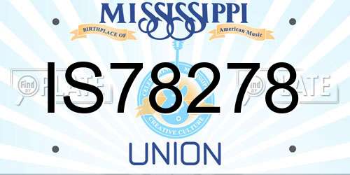 IS78278 Mississippi License Plate