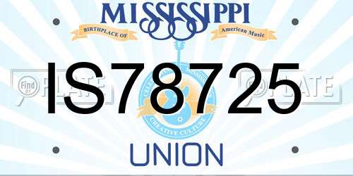 IS78725 Mississippi License Plate
