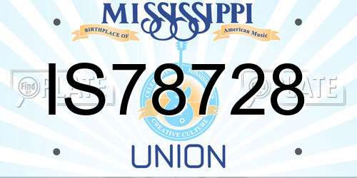 IS78728 Mississippi License Plate