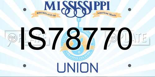 IS78770 Mississippi License Plate
