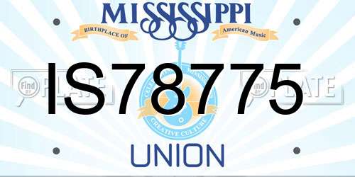 IS78775 Mississippi License Plate