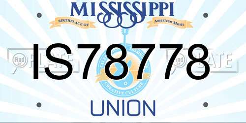 IS78778 Mississippi License Plate