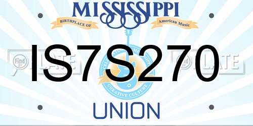 IS7S270 Mississippi License Plate