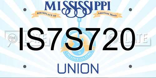 IS7S720 Mississippi License Plate