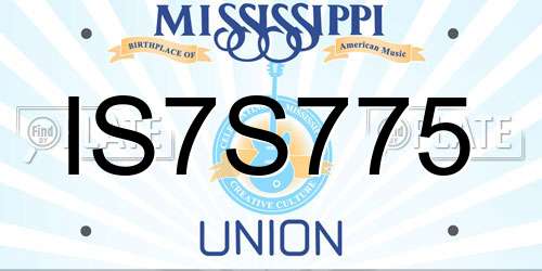 IS7S775 Mississippi License Plate