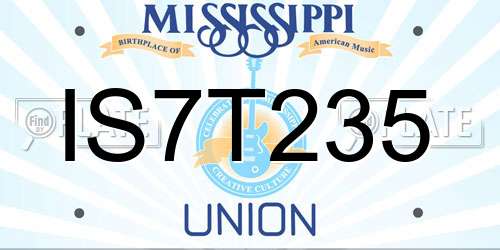 IS7T235 Mississippi License Plate