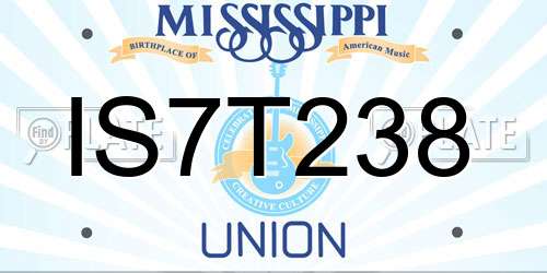 IS7T238 Mississippi License Plate