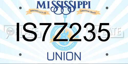 IS7Z235 Mississippi License Plate