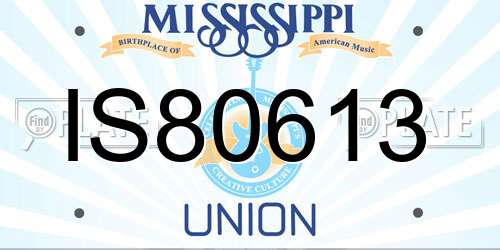 IS80613 Mississippi License Plate