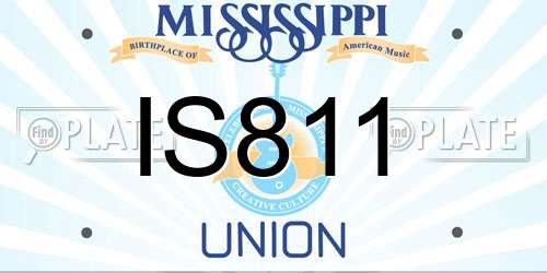 IS811 Mississippi License Plate